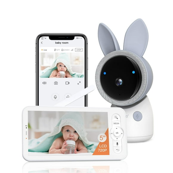 Monitor para bebés ARENTI mejorado de 4 MP, WiFi, 2,4 G y 5G con visión nocturna