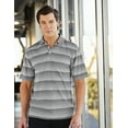 thumbnail image 1 of Tri-Mountain Gold Anderson 408 Pique Printed Wide Stripe Polo, 4X-Large, Pewter, 1 of 2