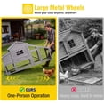thumbnail image 6 of Aivituvin Chicken Coop for 4 Chickens, Mobile Chicken House with with Wheels, Outdoor Hen House Poultry Cage with Nesting Box, Leakproof Pull Out Tray and UV-Resistant Roof, 6 of 12