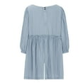 thumbnail image 4 of Royisotas Pleated Women Shorts Plus Summer Loose Casual Jumpsuit Shorts Wide Leg Long Sleeved Romper Solid Color Shorts, 4 of 5