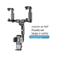 thumbnail image 3 of Soporte Para Teléfono Espejo Retrovisor Porta Celulares 3en1 Malubero Negro, 3 of 5