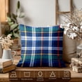 thumbnail image 3 of Black Blue Decorative Pillow Covers, 16 x 16 Inch Blue Scottish Tartan Red Double Sided Throw Pillow Covers Sofa Cushion Cover Square 16 Inches(Set of 2), 3 of 6