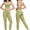 Green, variant on PISONIC Two Piece Womens Workout Set Backless Color Block Tank Tops Matching High Waist Leggings Gym Work Out Outfits