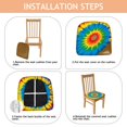thumbnail image 4 of Colorful Tie Dye Mandala Pattern Seat Covers for Dining Room Chairs Set Of 4,Stretch Printed Washable Chair Seat Cover with Elastic Ties and Button,Removable Waterproof Couch Cushion Covers, 4 of 6