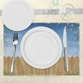 thumbnail image 3 of Ambesonne Wooden Place Mats Set of 4, Swiled Spring Season, Standard Size, Blue Brown, 3 of 6