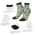 thumbnail image 3 of Uemuo Hawaiian Style Printed Crew Socks, Moisture-Wicking Socks, Athletic Socks for Men Breathable Cushion Socks Casual Sport Socks for Running Traveling, 3 of 6