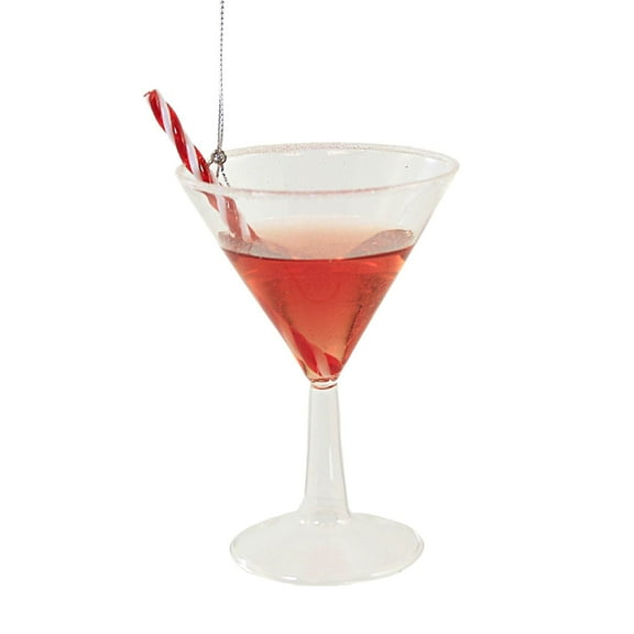Holiday Ornament Candy Cane Martin Glass Christmas Party Drink Go8389