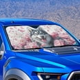 thumbnail image 2 of Yuyamidu Husky Car Sun Shade Windshield Pink Flower Front Windshield Sunshade for Car SUV Van Big Sedan Automotive Sun Visor Car Protector Accessories, 2 of 7