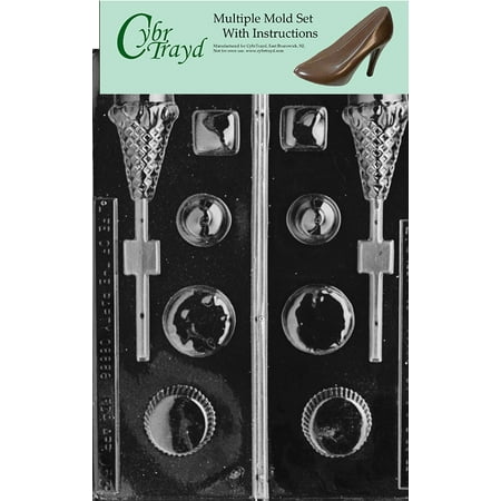 

Sampler Chocolate Candy Mold with Exclusive Cybrtrayd Copyrighted Molding Instructions Pack of 3