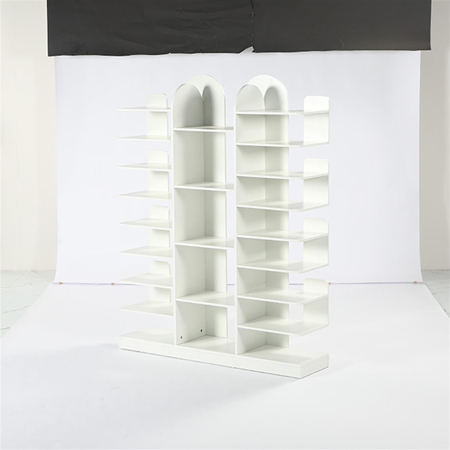 Demi Bonn Wooden Shoe Rack, 13-Tier Freestanding Entryway Shoe Organizer with Open Shelves, White