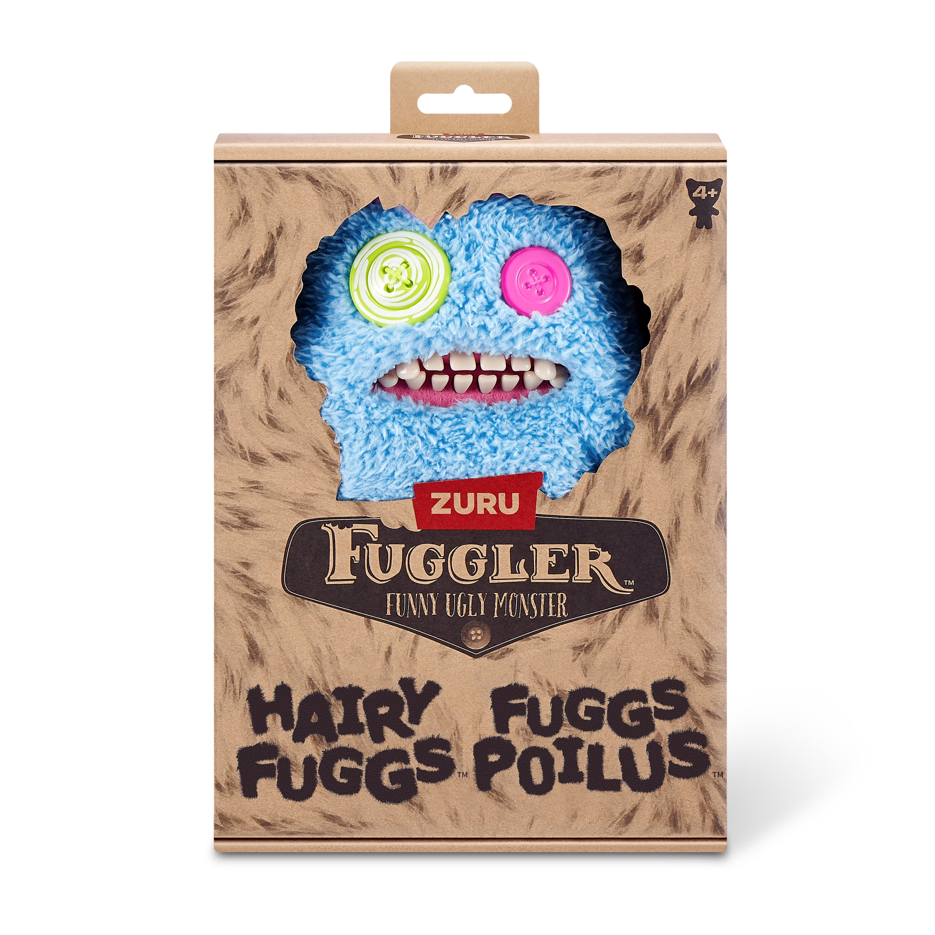 Fuggler Hairy Fuggs 9-inch Series 1 (Sasquoosh - Tuft - Blue) by ZURU, Funny Ugly Monster Plush Toy