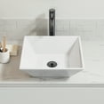 thumbnail image 2 of Sinber 16" x 16" x 4.92" White Square Ceramic Countertop Bathroom Vanity Vessel Sink BVS1616A-OK, 2 of 11
