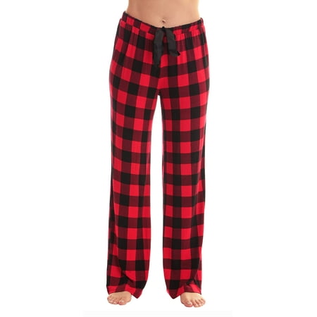 

#followme Womens Rayon Spandex Pajama Pants 6830-BLK-M (Red Black Buffalo Plaid 1X Plus)