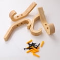 thumbnail image 4 of Ganchos de madera para abrigos, 4 piezas, tipo J, ganchos para toallas de pared, 4 of 6