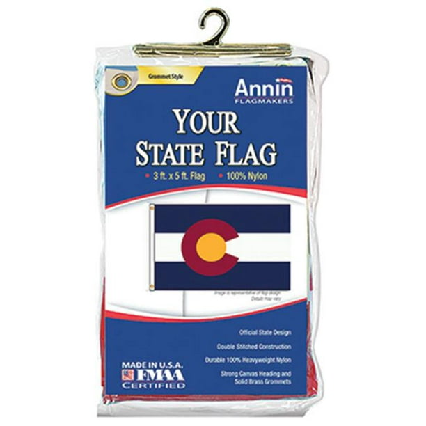 Annin Flagmakers 140660L 3 x 5 Pi Nylon Colorado Drapeau d'État