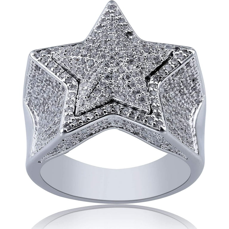 Fake iced out rings sale