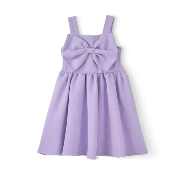 FLORY Vestido con Moño para Niña | Vestido casual para Niña | 0152, Lila, M