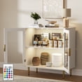 thumbnail image 4 of Sideboard Buffet Cabinet 32" Modern Storage Cabinet with Adjustable Shelf, Coffee Bar Cabinet with 2 Doors Acrylic for Living Room, Kitchen, White, 4 of 9