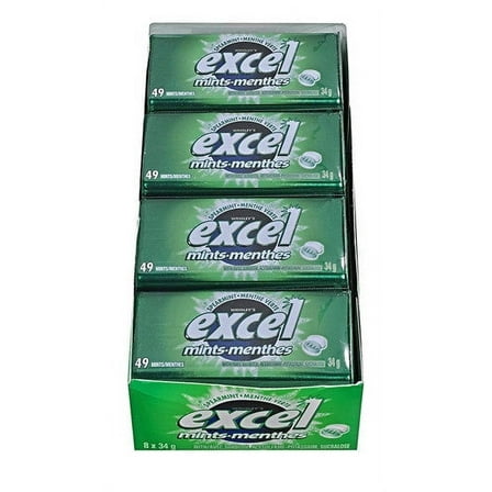 Excel Mints Spearmint, (34g/1.2 oz.), Tin, 8 Count