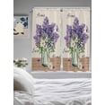 thumbnail image 3 of Purple Lavender Living Room Curtains 2 Panel, Spring Floral Daisy Butterfly Leaves Beige Cafe Window Treatment, Extra Long Farmhouse Bedroom Bathroom Kitchen Curtains Drapes 104"x72", 3 of 6