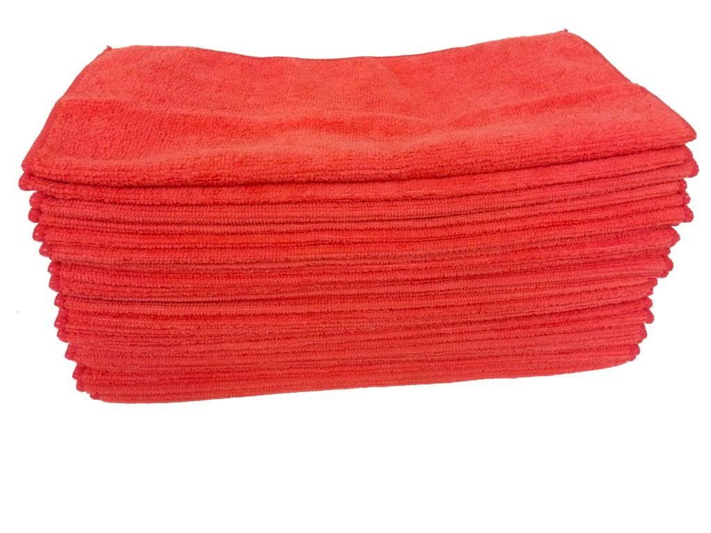 Microfiber Red Washing & Cleaning Cloth 24Pack, Super soft plush