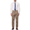 thumbnail image 2 of Pantalones de vestir planos de color bloque impresos geométricos casuales para hombres INSPIRE CHIC 28 marrón caqui, 2 of 7