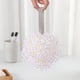 thumbnail image 4 of Puf de baño con lunares | Esponja de malla de doble capa | Estropajo de cuerpo de poliéster suave | Diseño de flores | Espuma abundante | Exfoliación suave | Colgable | 18cm x 18cm | 1 paquete, 4 of 6