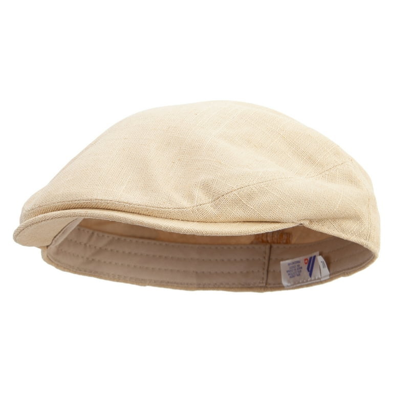 Cute Golden Fish Logo Embroidered Big Size Men s Linen Ivy Cap Khaki 2XL 3XL Walmart