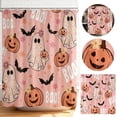 thumbnail image 1 of ERK Halloween Shower Curtain With Adorable And Pumpkin Design Cartoon Bat Pattern Fabric Bathroom, 1 of 6