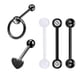 thumbnail image 4 of 5Pcs Acero Inoxidable Tragus Hoop Nose Eyebrow Jewellery - Negro, 14g, 4 of 9