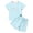 Light Blue, variant on JIAYUE Girls Sleepwear For Kids Sets Striped Print Breathable Crew Neck Relaxed Fit Short Sleeve Tops And Shorts Two Piece Pajamas Cute Loungewear For Summer Home Vacation Daily Night,4-5 Years