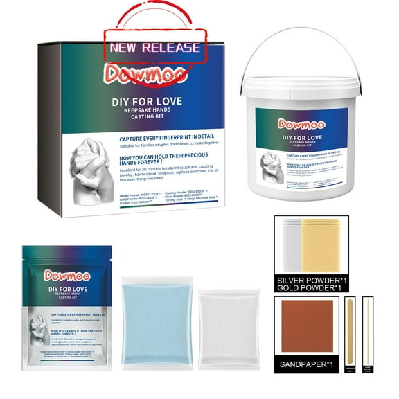 Hand Casting Kit for Couples & Kids – DIY 3D Hand and Foot Plaster Molding Kit | Keepsake Gift for Anniversary, Valentine’s, Newborn, or Family Memories