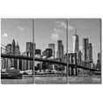 thumbnail image 1 of TISHIRON 3PCS Framed Canvas Wall Art Set,60"x40" Black and White New York Brooklyn Bridge Canvas Art Decor, 1 of 7