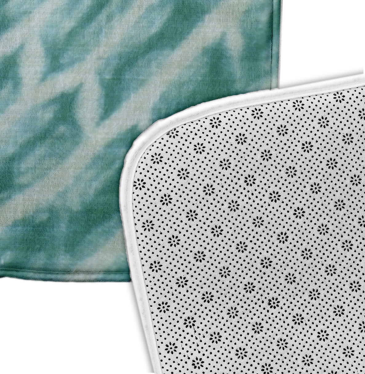 Simply Daisy 34" x 21" Plush Microfiber Teal Shibori Stripe Bath Mat