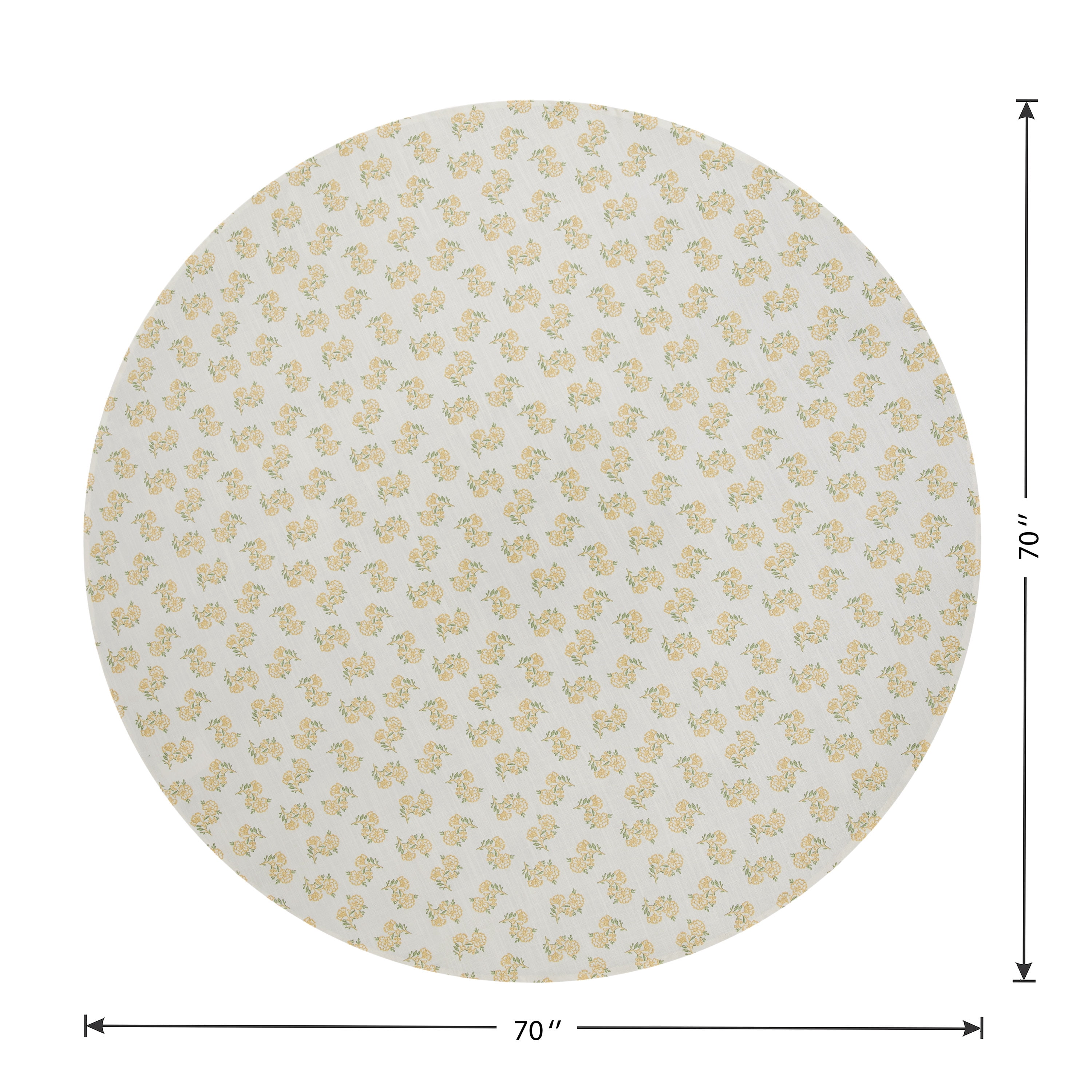 Easter Block Print 70" Round Tablecloth - 100% Cotton, Multi-color