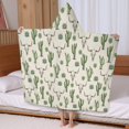thumbnail image 5 of Beige Buffalo Skull Cactus Succulent Pattern Hooded Bath Towel，60"x35" for Ages 3 To 12 Kids, Quick Dry Lightweight Soft Microfiber Hood Beach Towel Cover Up for Kids, 5 of 7