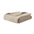 thumbnail image 4 of Tuscany Oversized Quilted Throw with Scalloped Edges Khaki 60x72", 4 of 4
