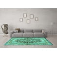 thumbnail image 3 of Ahgly Company Indoor Rectangle Persian Turquoise Blue Traditional Area Rugs, 2' x 5', 3 of 4