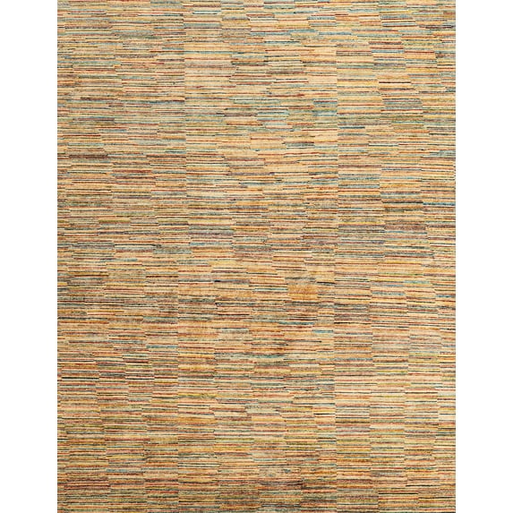 Ahgly Company Machine Washable Indoor Rectangle Abstract Light Brown Area Rugs, 7' x 9'