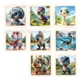 thumbnail image 2 of 8 rompecabezas de madera para niños pequeños, rompecabezas educativos de dibujos animados interactivos para bebés. Dinosaurio, 2 of 9