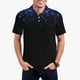 thumbnail image 1 of Fotbe Black Blue Glitter Sparkles Camiseta Polo de Golf para Hombre con Estampado – Camisa Deportiva Transpirable con Cuello Abotonado-Medium, 1 of 6