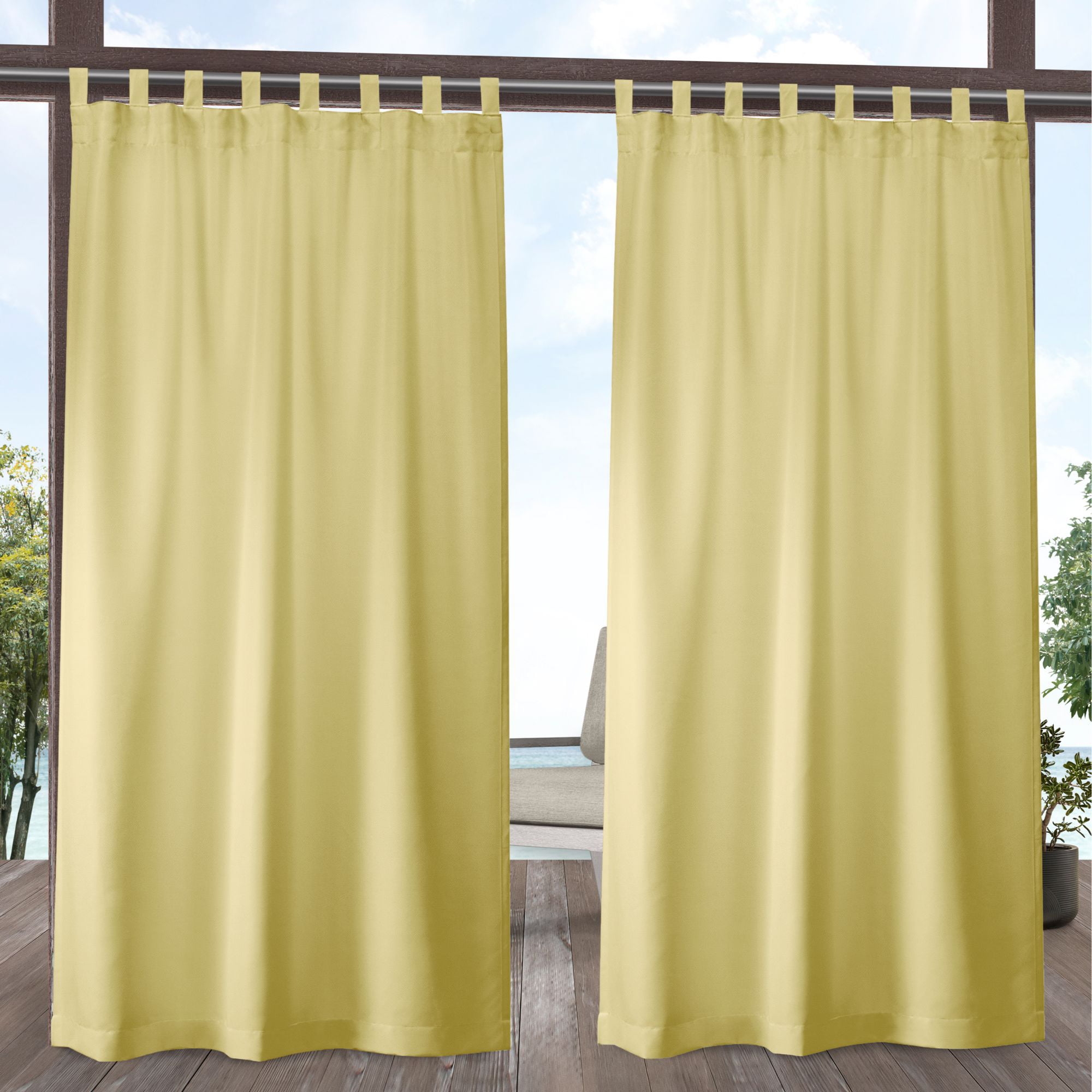 Exclusive Home Curtains Indoor/Outdoor Cabana Window Curtain Panels Taupe 54x96" 