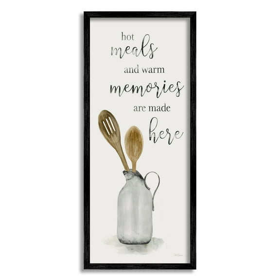 Stupell Industries Meals & Memories Phrase Food & Beverage Painting Black Framed Art Print Wall Art, 10 x 24