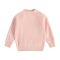 thumbnail image 1 of ITFABS Pull pour Enfants Col Bas Couleur Unie Rayé à Manches Longues, 1 of 7