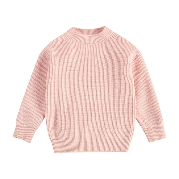 FAROOT 0-6 Ans Fillette Chandail Tricoté à Manches Longues Hiver Uni Ample