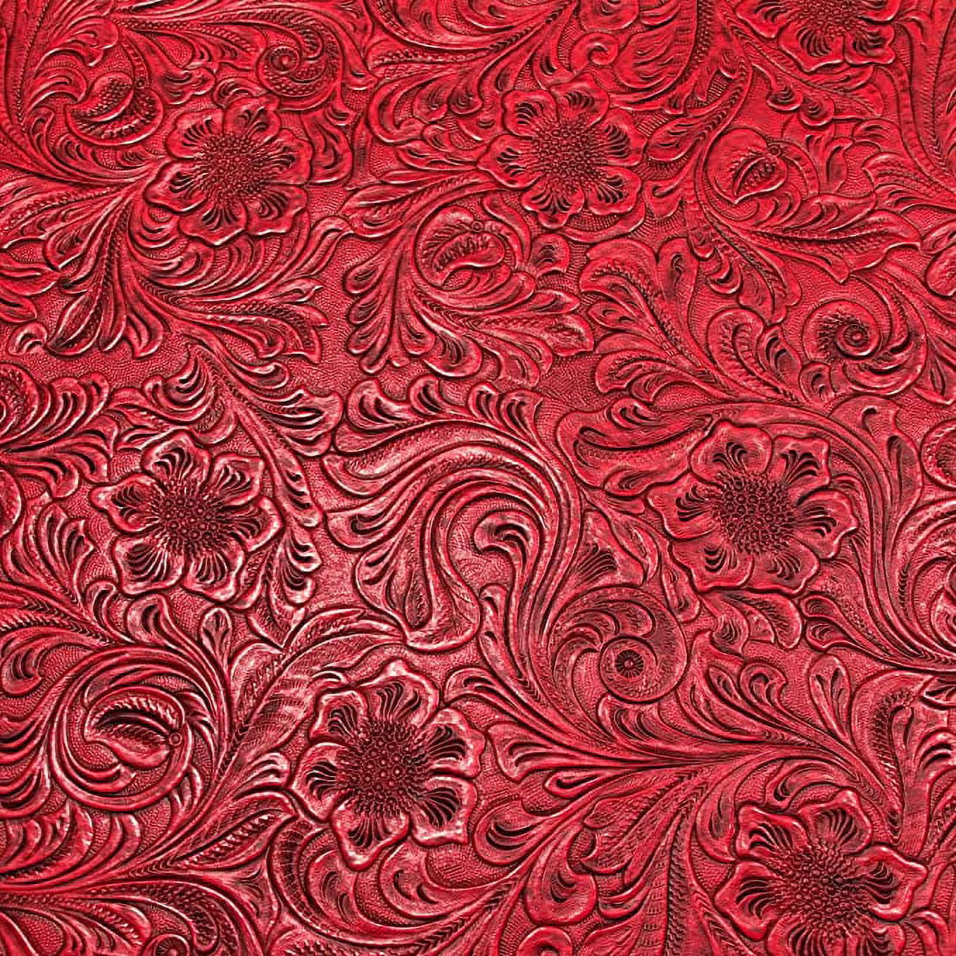 54'' Wide Faux Leather Fabric Tooled Floral Copper by The Yard (Fake Leather  Upholstery ) 