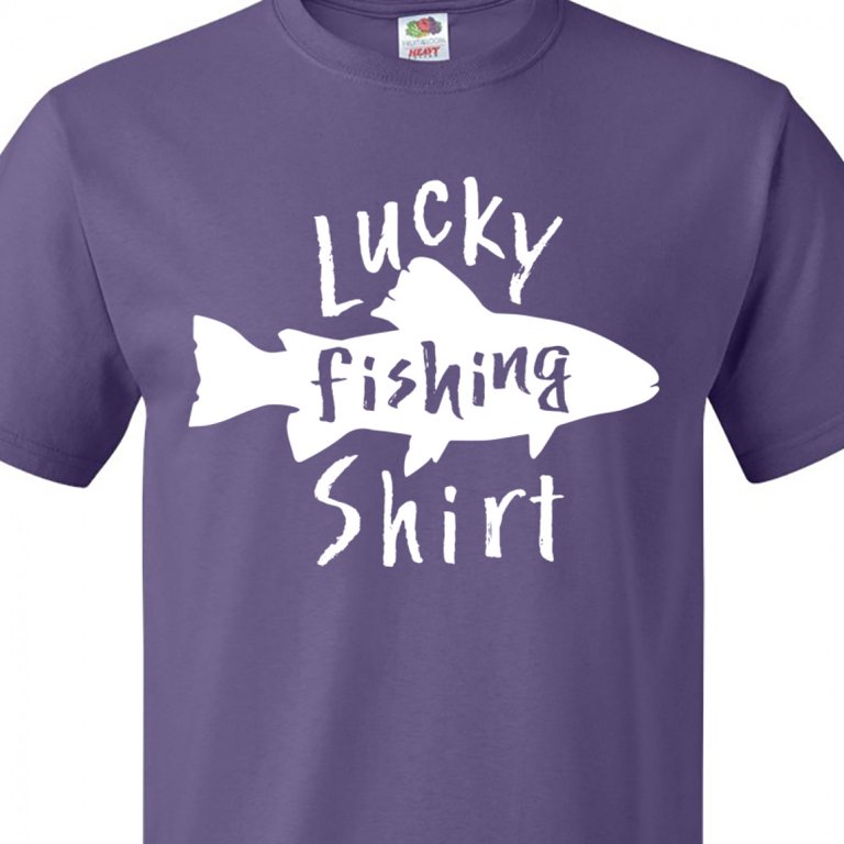 Inktastic Lucky Fishing Shirt- Fish T-Shirt 