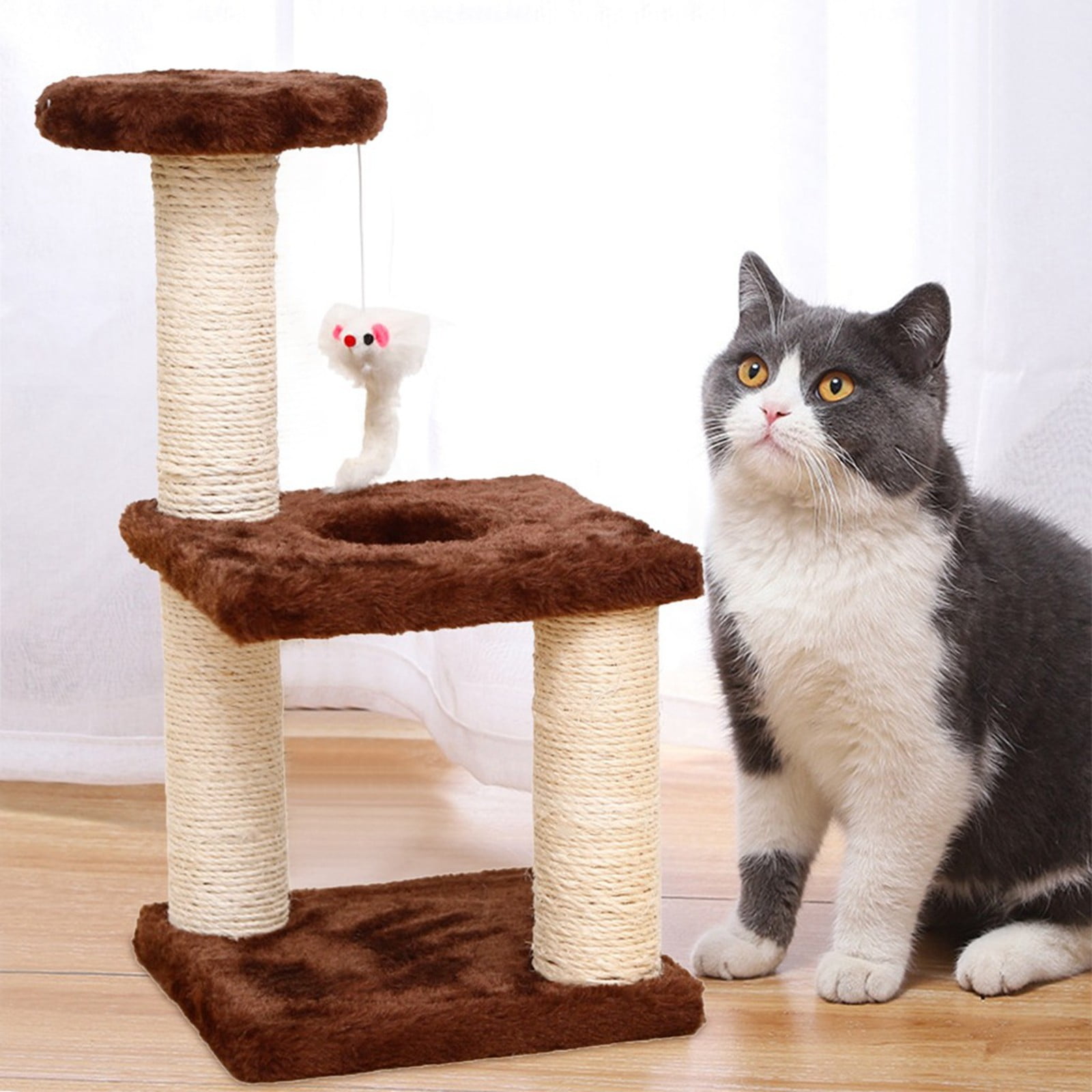 Mijaution Cat Tower Kittens Pet Play House Cat Activity Tree Condo Scratching Sisal Post Walmart Com Walmart Com
