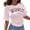 Pink, variant on Womens Tops Casual Half Sleeve Cinched Waist Y2K Crewneck T Shirt Blouses,Black,M