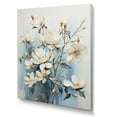 thumbnail image 2 of Designart "Beautiful White And Blue Magnolia Blooms II" Magnolias Wall Art Living Room, 2 of 7